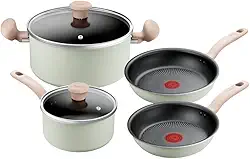 Jogo de Panelas Tefal So Matcha Verde 4 Peças – Revestimento Antiaderente Titanium, Indicador de Temperatura Thermo-Sinal, Alta Espessura, Compatível com Indução, Cabos Soft Touch e Design moderno