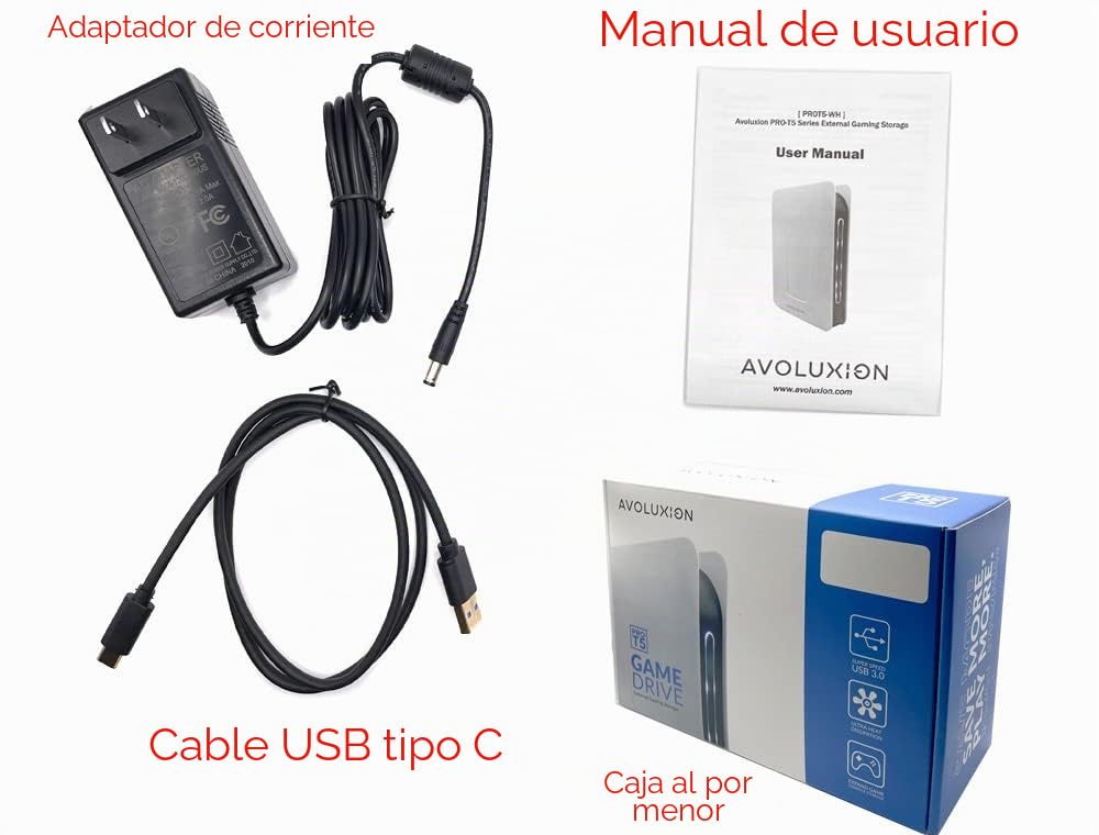 Disco duro externo para juegos serie PRO-T5 de 3 TB USB 3.0 para consola de juegos PS5 (blanco)