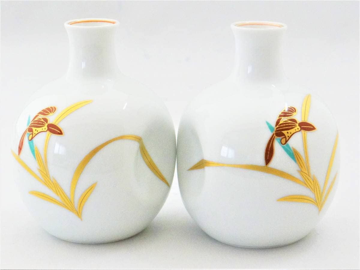 Amazon.co.jp: 有田焼 香蘭社 金彩 蘭絵 オーキッドレース 酒器揃 徳利