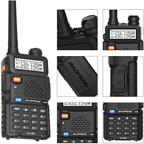 Image of Baofeng UV-5R Dual Band Two Way Radio Rechargeable Ham Radio USB C Charging | UV5R 6-Way Charger, Handheld Long Range Walkie Talkies 6 Pack for Team Management Church Warehouse Hiking Hunting Trip Black