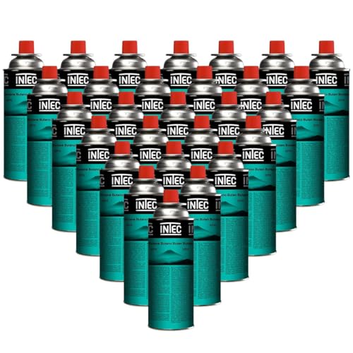 INTEC - Pack 28 Cartouches Gaz Butane 227g UN2037 | Bouteilles Sécurisées sans Fuite pour Réchaud de Camping Plancha Chalumeau Cuisine et Désherbeur...