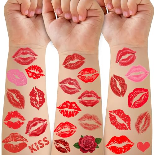 Kiss Tattoos Temporary Stickers for Kids Party Favors