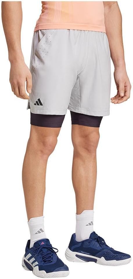 adidas Mens Short and Tight Tennis Set Grey