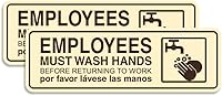 Vista 29 de Standard Employees Must Wash Hands - Letrero para puerta/pared, color negro, pequeño