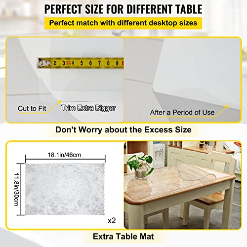 VEVOR Plastic Table Cover 40 x 80 Inch, 1.5 mm Thick Clear Table Protector, Rectangle Clear Desk Mat, Waterproof & Easy Cleaning for Office Dresser Night Stand by VEVOR - Image 6
