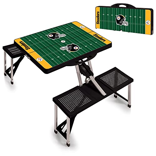 Image of Picnic TIME NFL Football Field Folding Picnic Table, Camping Table, Outdoor Table with Umbrella Hole