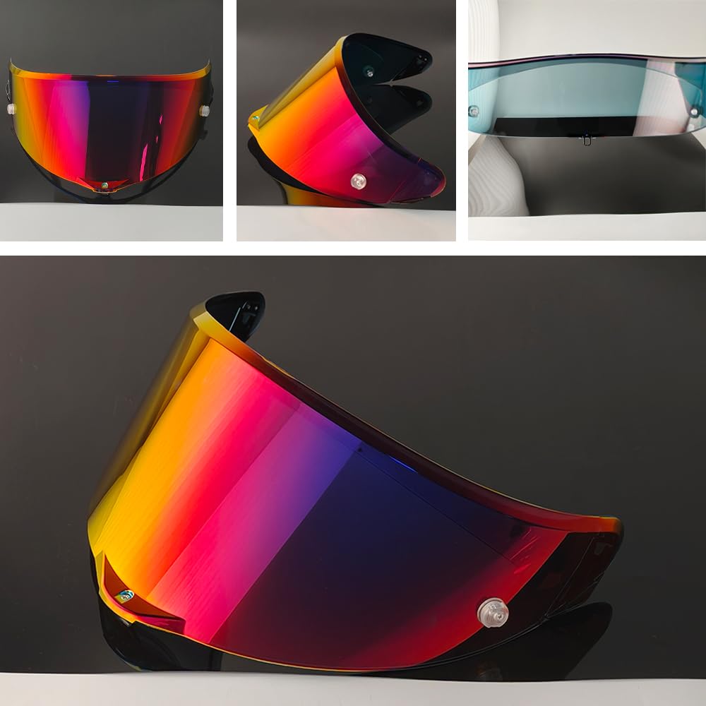 ZQIYDYP Race 3 Helmet Visor Replacement,Pista GP RR UV Protective Helmet Shield for AGV Pista GP RR/Pista GP R/Corsa R (Revo Rose Red-Day use only)