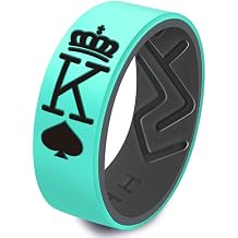 XAHH King and Queen Silicone Rings for Couples, Flexible Rubber Wedding Bands for Men and Women, Comfortable Breathable Workout Rings, Anniversary Valentine Gift