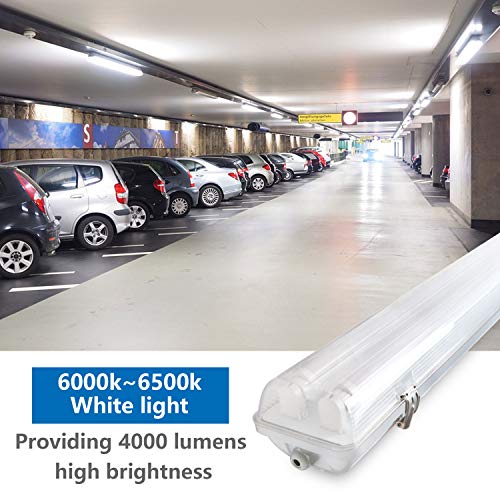LED Vapor Proof 4Ft Light Fixture, Ip65 Waterproof, 36W 4000Lm 6000K