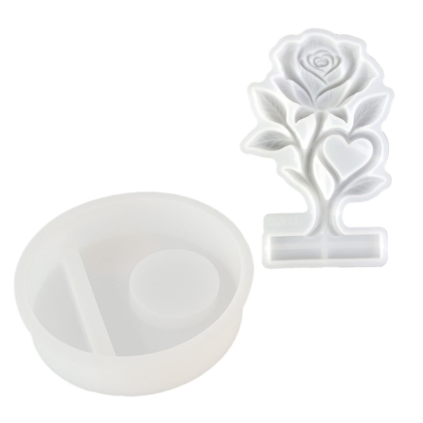 APGLSXY Beautiful Heart Rose Designs Silicone Craft for Creating Plasters Art and Artisanal Soap Safely Rose