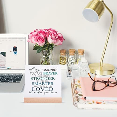 Niyewsor Inspirational Quotes Desk Decor Gifts for Women Men - Motivational Gifts for Employees Coworker Friends, Inspirational Gifts Cheer Up Gifts Thank You Gifts Plaque with Wooden Stand