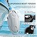 Dreizack Boat Fenders 1 Pack, EVA Boat Bumpers for Docking with Marine Nylon Rope and Lock, Fit for Pontoon Boats, Fish Boats, Bass Boat and Yachts, Light Grey