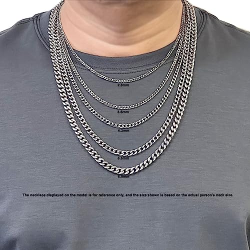 Accents Kingdom 6.9 mm Pure Titanium Necklace Men's Curb Link Necklace Chain3