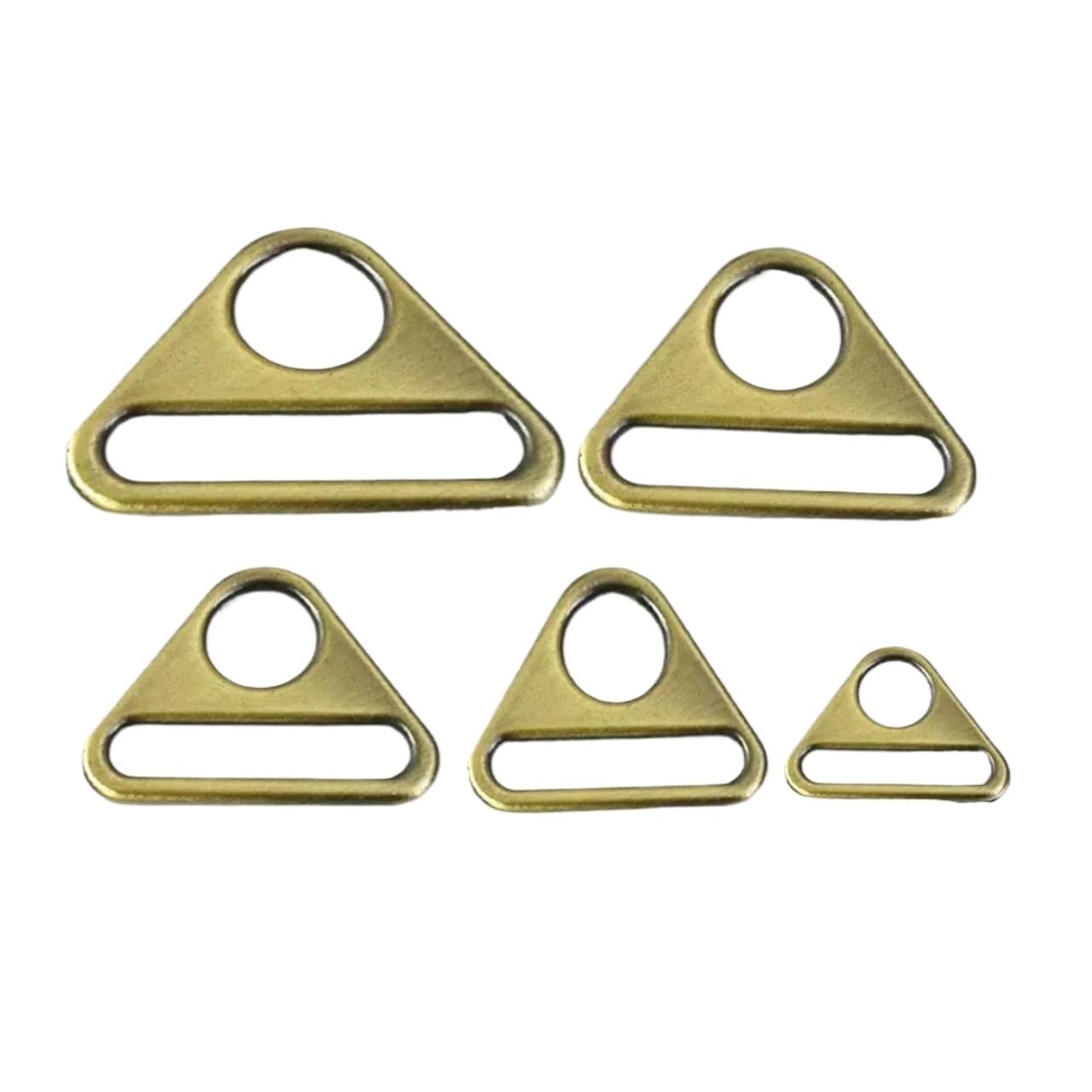 PVUVTNAHW 30Pcs 20-50mm Metal Buckles Triangle Adjust Belt Buckle Bag Strap Webbing Carabiner Clasp Bikini Metalic Ring(Brass,32mm)