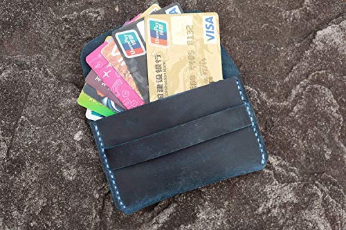 Personalized vintage purple marine blue women card holder wallet retro genuine leather business card case GIFT CHXXBC3