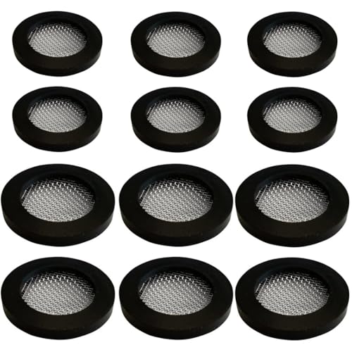 ZAMXHUG 12pcs de Juntas de Ducha - Junta de Goma para Manguera de Ducha, Junta de Filtro de Acero Inoxidable, Colador, Apto para conexión roscada de Manguera de Entrada de 3/4 1/2 Grifo de Agua