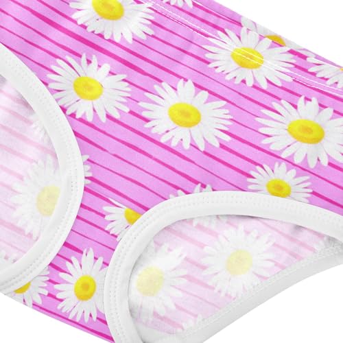Joisal White Daisies Pink Horizontal Panties Little Girl Girls Underwear Toddler Cotton Funny Kids Briefs Undies 2t4