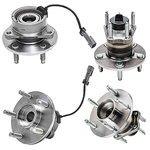 Detroit Axle - 4pc Front and Rear Wheel Bearing and Hub Assembly for Chevrolet Cobalt 2005-2010, HHR 2006-2011, Pontiac G5 2007-2010, Pursuit 2005-2006, Saturn Ion 2004-2007 5 Lugs w/ABS
