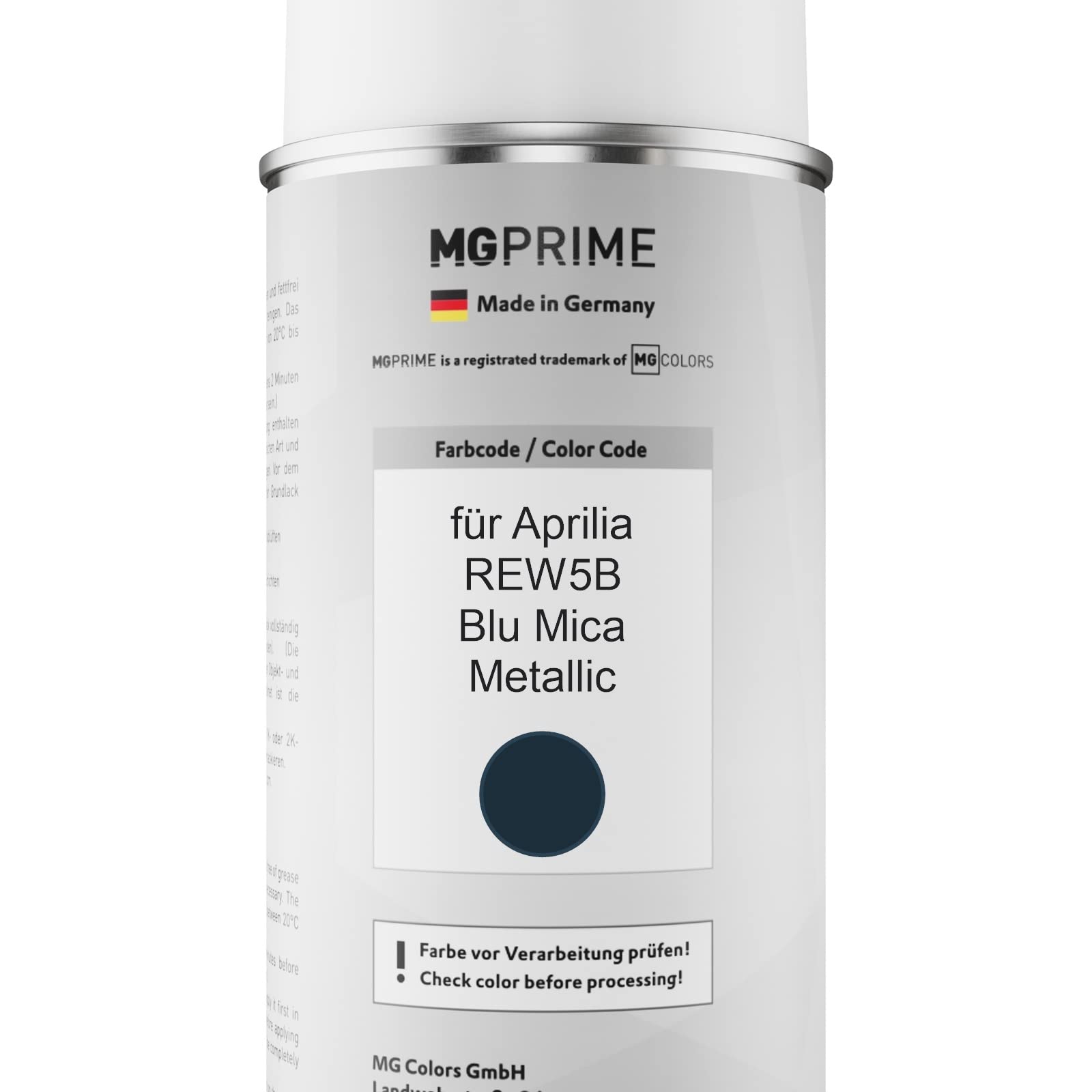 MG PRIME Lakier motocyklowy w sprayu do Aprilia REW5B Blu Mica Metallic +2K