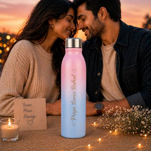 Image of Fitness Mantra Name Customisation 1 Litre Water Bottle | Personalised Bottle with Custom Name Engraving | BPA Free, Leakproof | Ideal for Gym, School & Gifting| Luma|