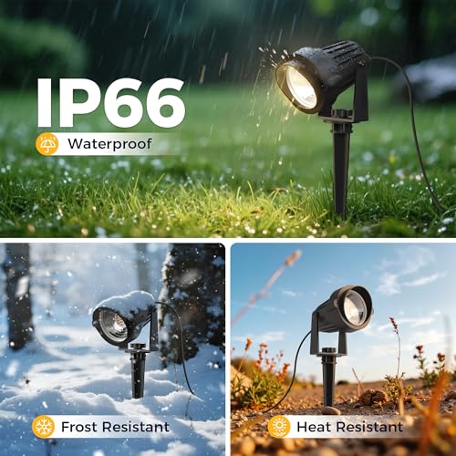 Image of L LOHAS LED 5W Plug in Outdoor Spotlight 3000K Landscape Light 2 Pack