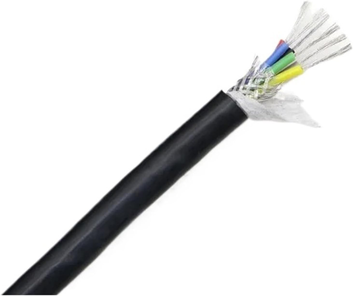 High Temperature Silicone Rubber Shielded Cable 0.3 0.5 0.75 1.0 1.5 2.5mm² Multi-core Insulated Tinned Copper Wire(Black x 3 Cores,3 Meters_Square 1.0MM)