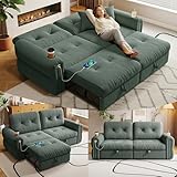 ZHCREAL 77' Queen Size Sofa Bed, Loveseat Sleeper Sofa with Pull Out Bed and USB, 2...
