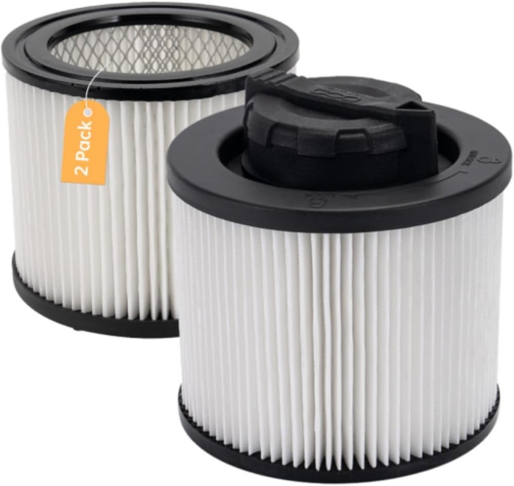 2 Pack DXVC4001 Replacement HEPA Filter for DEWALT 4-5 Gallon Wet/Dry Vacuum, Compatible with DEWALT DXV04T DXV05P DXV05S DXV08S DXV06G