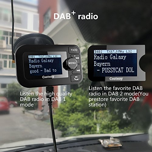 Car DAB/DAB + Car Radio Adapter con Bluetooth FM