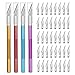 Jroyseter Set di Coltelli Artigianali di Precisione, Aggiornamento di 44pcs Coltello da Intaglio di Precisione Compreso Coltello da Hobby Tappetino da Taglio Coltello Modello per Lavori di Bricolage