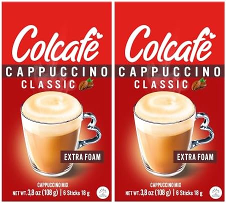 Colcafe Classic Instant Cappuccino Mix, 6 Sticks per Pack (2 Pack)