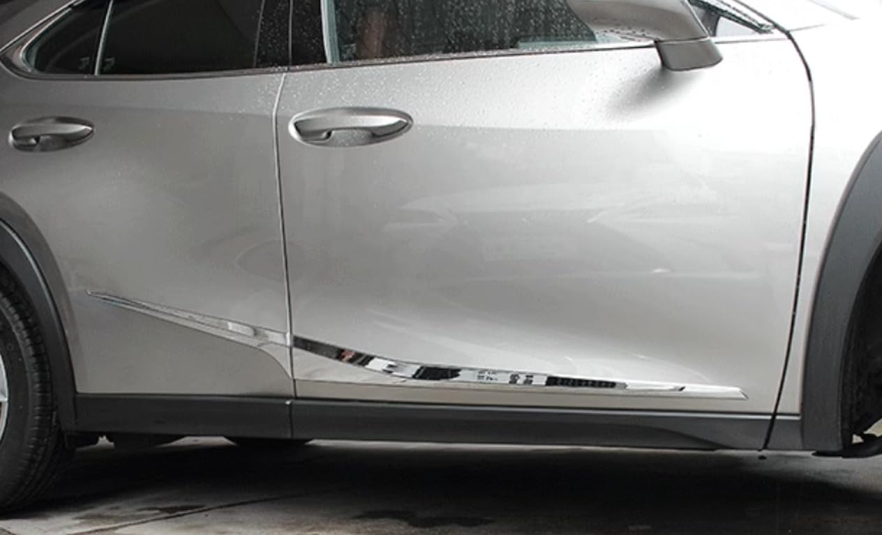 Car Accessories Body Side Door Molding Cover Trims Compatible with Lexus UX 200 250h UX200 UX250h 2019-2024 2025 (Chrome) 4PCS ABS