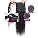 Wrap Around Ponytail Extensions Magic Paste Water Wave Ponytail Human Hair for Black Women Curly Hairpiece Black 12 inch