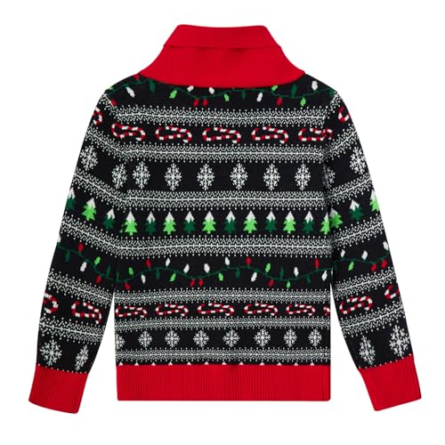 uideazone Boys Kids Ugly Christmas Sweater Novelty Toddler Knitting Xmas Lapel Pullover Jumper 18 Months-7 Years2