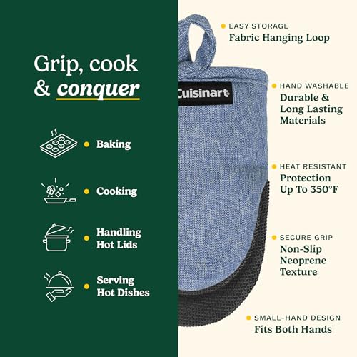 Image of Cuisinart Mini Oven Mitts, 2-Pack, Neoprene Grip, Heat Resistant 350F