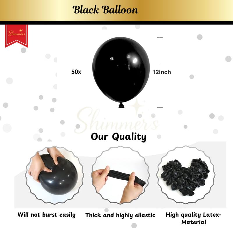 Image of Shimmers Pink, Rose Gold And Silve Theme Birthday Decoration Parent (Black & White)