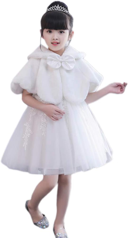 Girls Warm Capelet Shawl and Cape Wrap Scarves Winter Faux Fur Stole