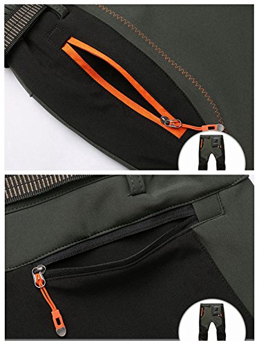 Tbmpoy Men's Snow Ski Waterproof Fleece Lined Pants Outdoor Hiking Mountain Softshell With Belt 02 Thick Grey M #TOP4