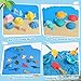 FRUSE Ocean Sensory Bin,Play Sand Art Kit with 2.2lbs Play Sand,12 Sea Animal Toys,Sand Molds,Role Play Beach Toy Sandbox Toys for Toddlers 3 4 5 6 7