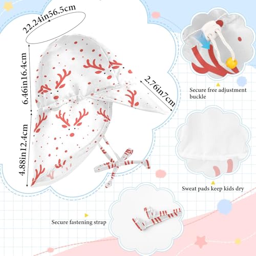 Unisex Baby Sun Hats Baby Boys Beach Bucket Hats Girl Sun Protection Adjustable Travel Essentials Cartoon Reindeer Christmas4