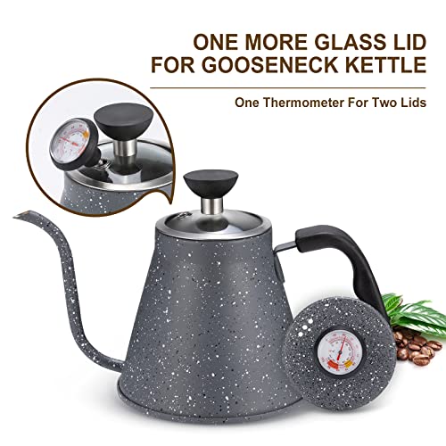 Koteffr Gooseneck Kettle For All Stovetops - 40Oz/1.2L Coffee Kettle With Optimal Spout And Built-In Thermometer Pour Over Kettle With Premium Food Grade Stainless Steel For Health Protection #TOP1