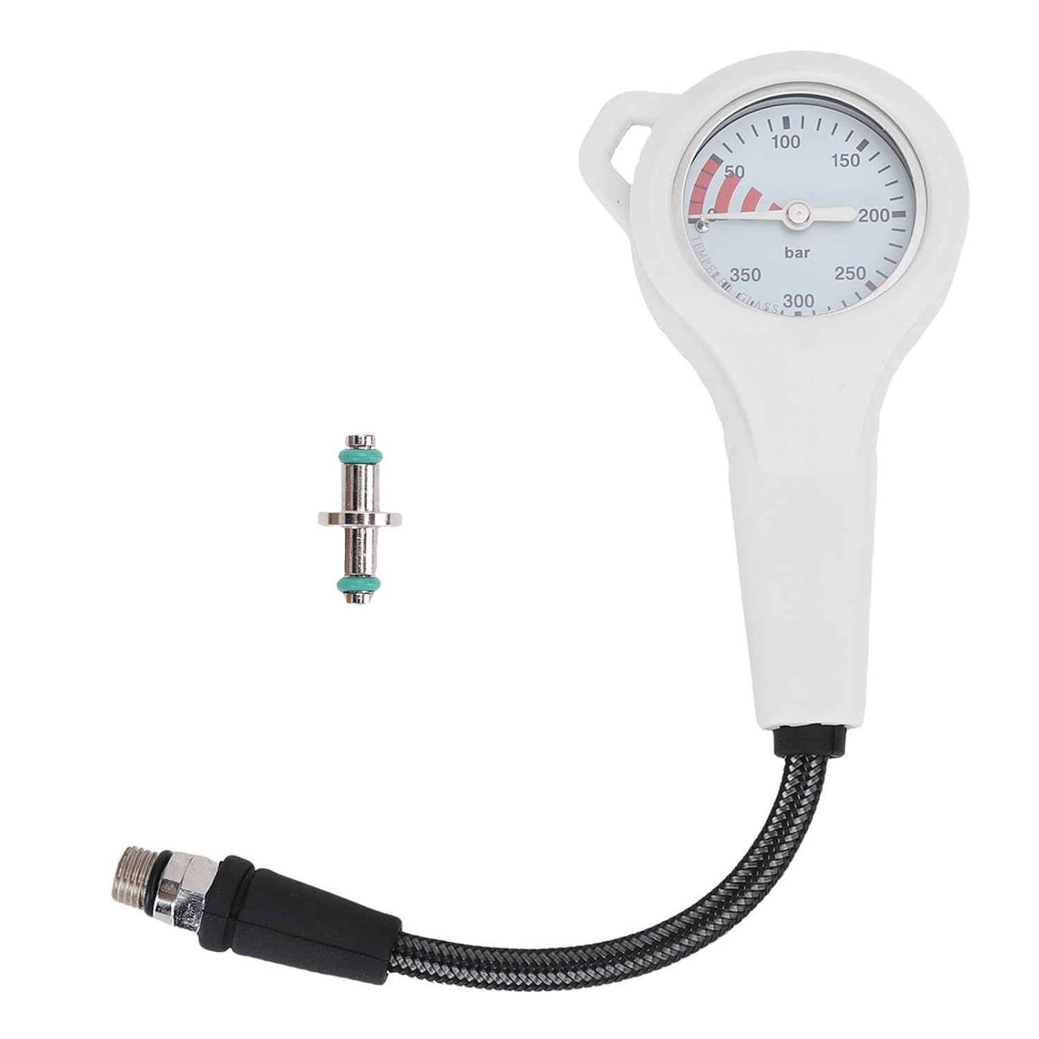 Fabater Diving Pressure Gauges, Compact BCD Submersible Pressure Gauges, Analog Diving with Luminous Dial, High Strength Composite Material Hose, Sturdy Connection, and Side Mount (80CM)