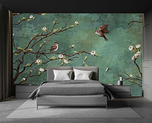 Cliouar-Wall Mural Wallpaper For Bedroom Living Room Wallpaper 3D Wallpaper Decoration Flowers And Birds Wallpaper 103" X 69"(Not Self-Adhesive) #TOP1