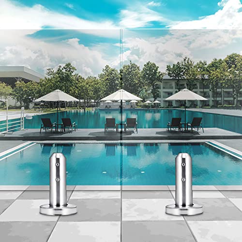 Stehende Glasklemme, 304 Schwimmbad Rostfreie Glasklemme Zaunklemme aus Glas für 8-12 mm / 0,3-0,5 Zoll Glas, Boden Glaszaun Klemme für Haus Treppe WC Balkon 3,9 x 3,9 x 6,7 Zoll