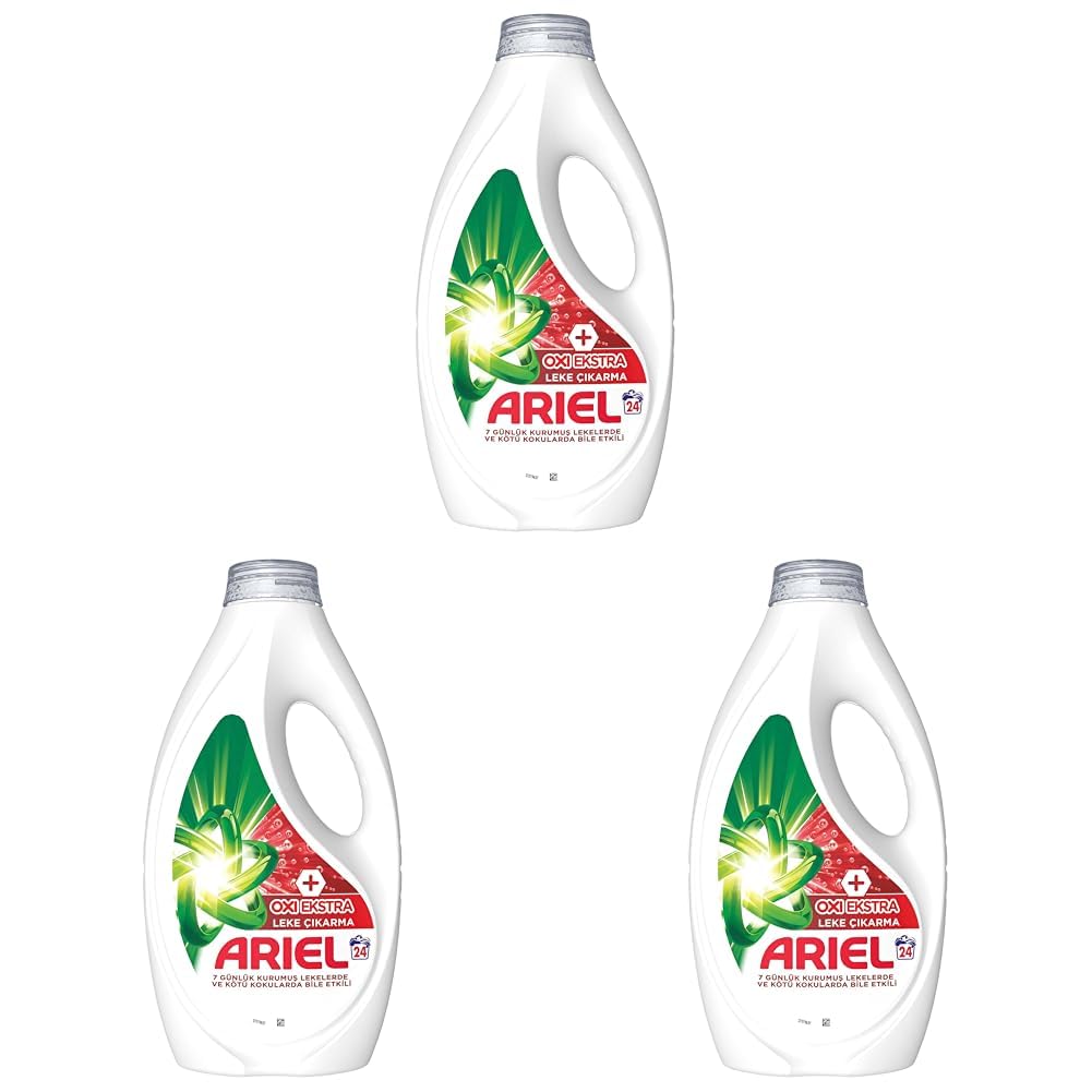Ariel Oxi Extra Leke Çıkarma Sıvı Çamaşır Deterjanı 24 Yıkama (3 paketi)
