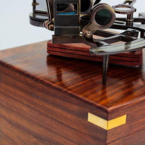 Nagina International 9" Vintage Solid Antique Brass Nautical Functional Maritime Sextant | Nautical Navy Decor Gifts (Antique Brass) #TOP6