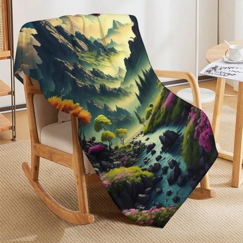 Couverture paysage confortable et moelleuse au format compact 100x130cm