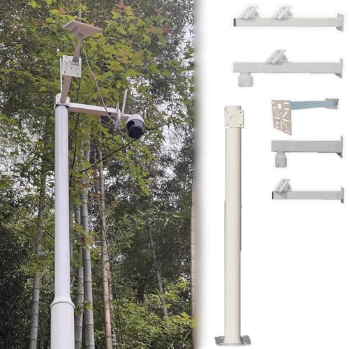 Poteaux de surveillance blancs pour sécuriser votre grand jardin et parking