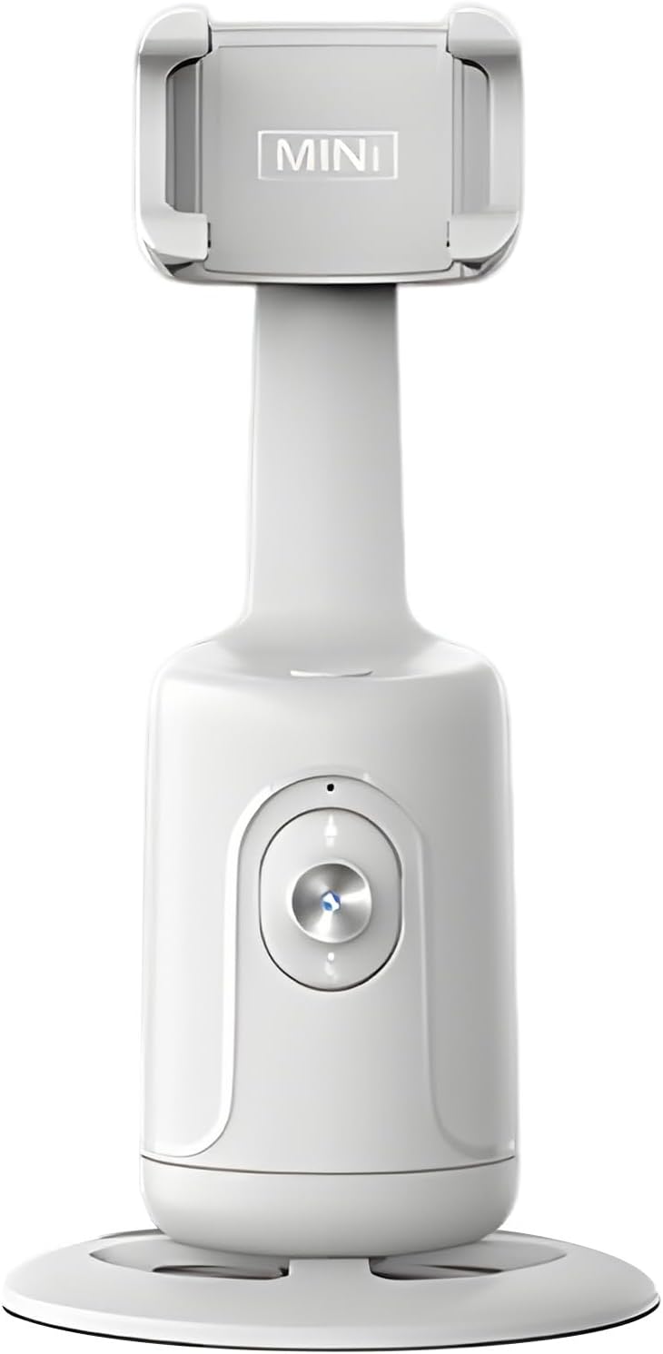 Face Tracking Stand for Phone, Auto 360° Rotating Cell Phone Stand, Smart Camera Stand for Video Recording and Photo