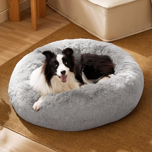 image for Bedsure Calming Dog Bed for Large Dogs - Donut Washable Large Pet Bed,
